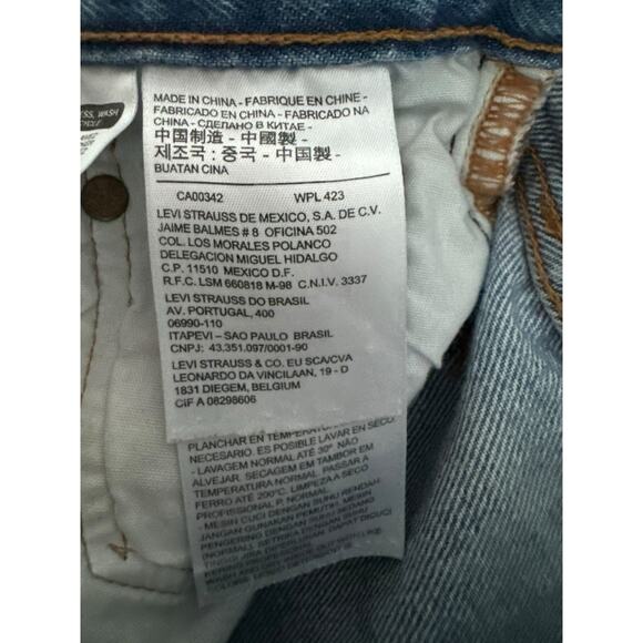 Levi 501 Cropped Straight Jeans Ankle Distressed Hem 90s Grunge Preppy Y2K Sz 24 - Picture 9 of 12